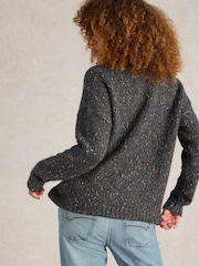 White Stuff Green Textured V-Neck Jumper - Image 2 of 6