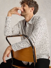 White Stuff Natural Bike Printed 100% Cotton Shirt - Image 3 of 6