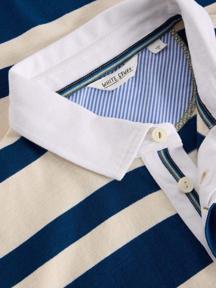 White Stuff Blue Stripe Rugby 100% Cotton Shirt - Image 6 of 6 White Stuff Blue Stripe Rugby 100% Cotton Shirt - Image 6 of 6