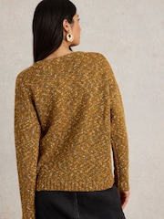 White Stuff Brown Textured V-Neck Jumper - Image 2 of 6