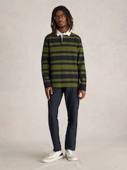 White Stuff Green Stripe Rugby 100% Cotton Shirt - Image 1 of 6