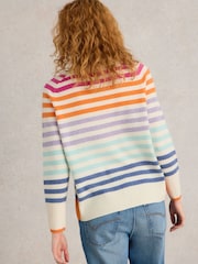 White Stuff Natural Rainbow Crew Cash Jumper - Image 3 of 6