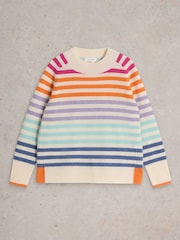 White Stuff Natural Rainbow Crew Cash Jumper - Image 5 of 6