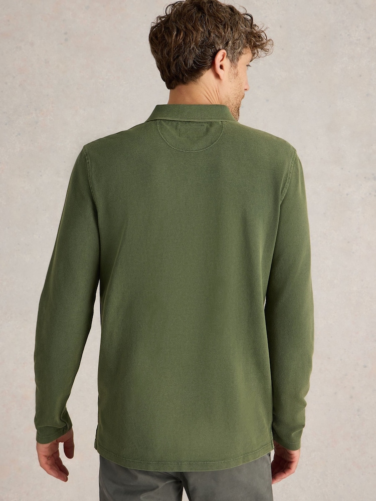 White Stuff Green Utility 100% Cotton Polo Shirt - Image 2 of 6