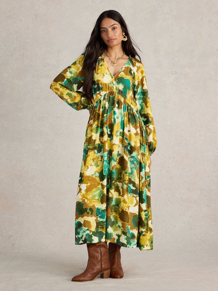 White Stuff Yellow Imogen Midi Dress - Image 1 of 6