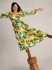 White Stuff Yellow Imogen Midi Dress - Image 3 of 6