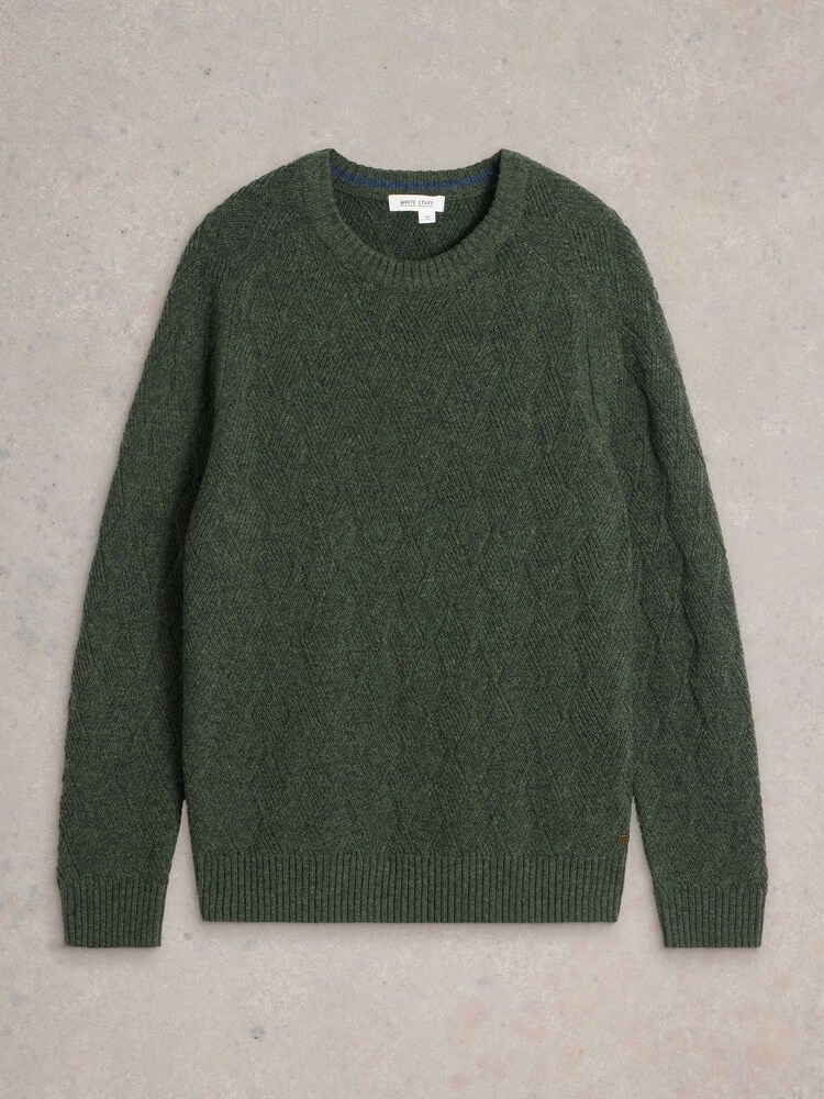 White Stuff Green Diamond Crew Neck Jumper - Image 5 of 6