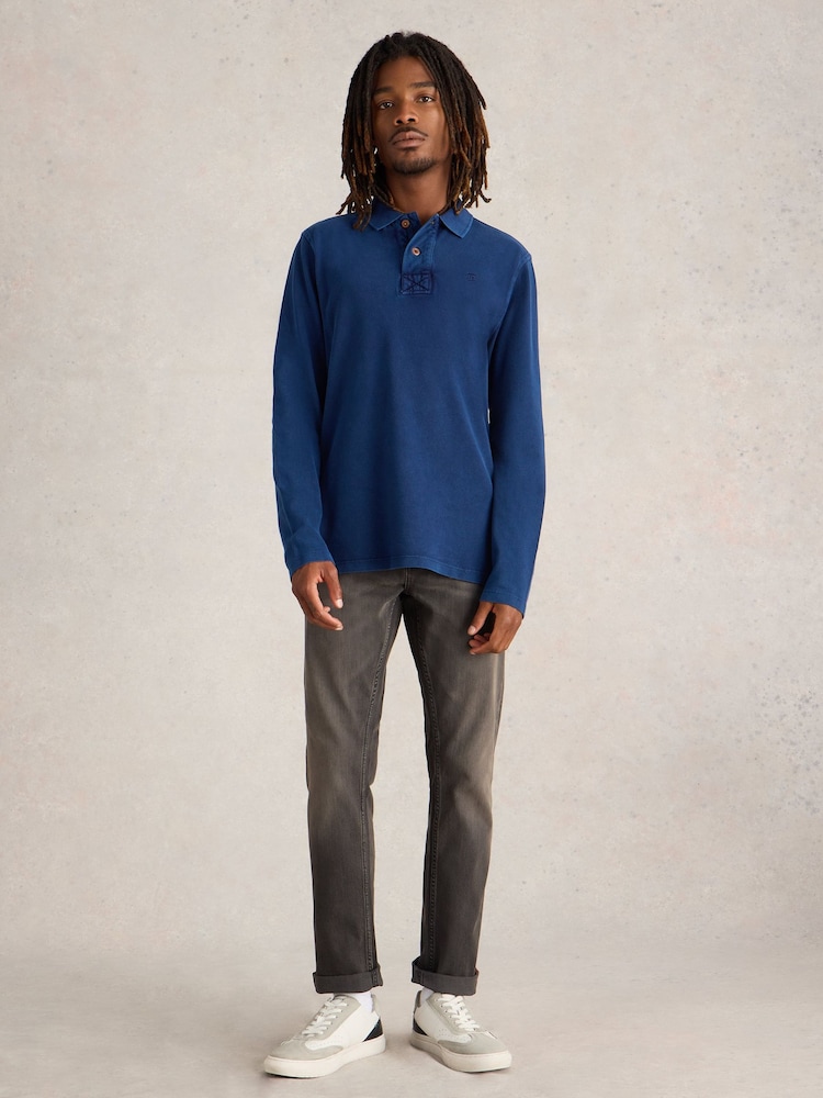 White Stuff Blue Utility 100% Cotton Polo Shirt - Image 1 of 6