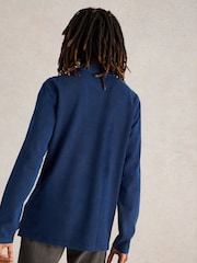 White Stuff Blue Utility 100% Cotton Polo Shirt - Image 2 of 6
