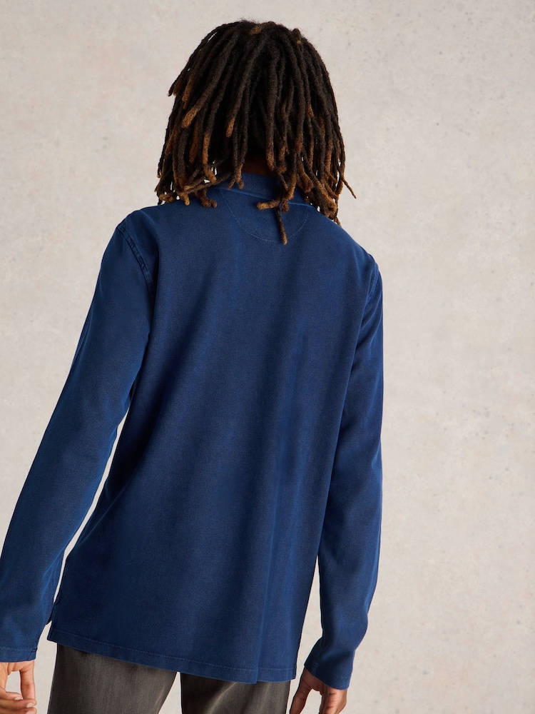 White Stuff Blue Utility 100% Cotton Polo Shirt - Image 2 of 6