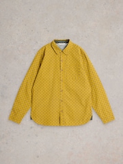 White Stuff Yellow Tile Printed 100% Cotton Shirt - Image 5 of 6