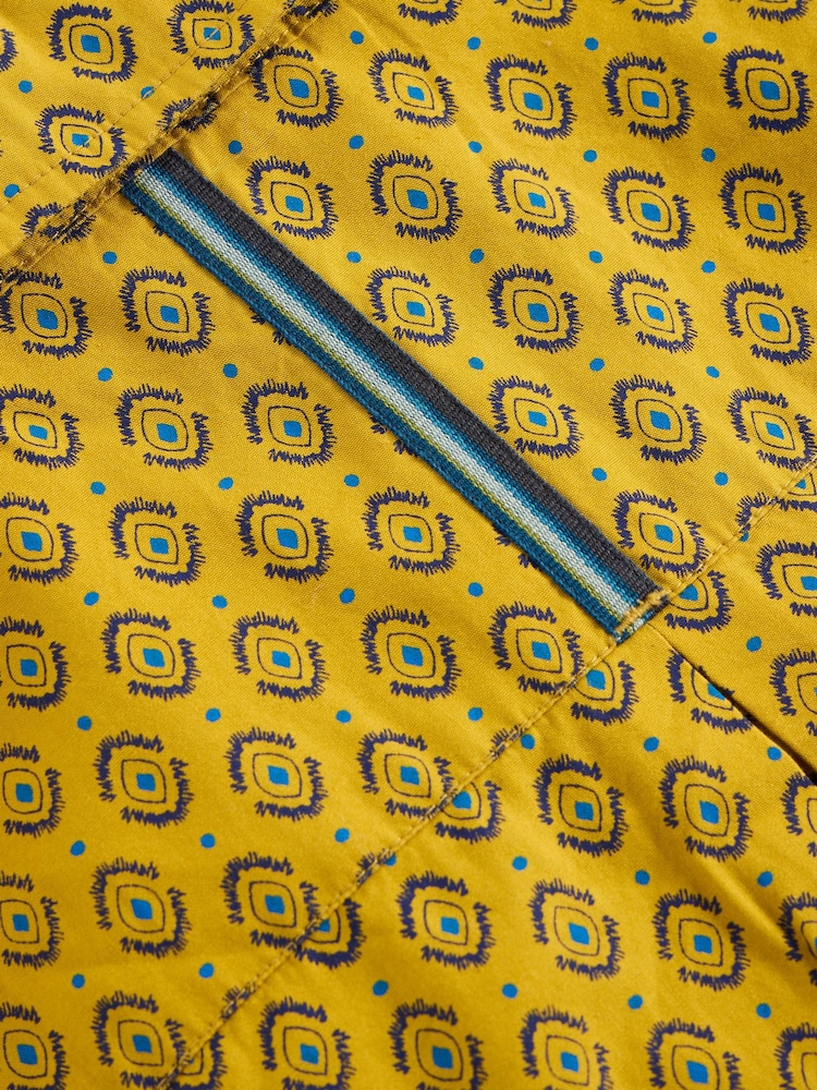 White Stuff Yellow Tile Printed 100% Cotton Shirt - Image 6 of 6