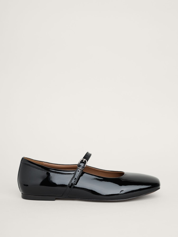 Seasalt Cornwall Black On The Wing Patent Leather Ballet Shoes - Image 1 of 5 Seasalt Cornwall Black On The Wing Patent Leather Ballet Shoes - Image 1 of 5