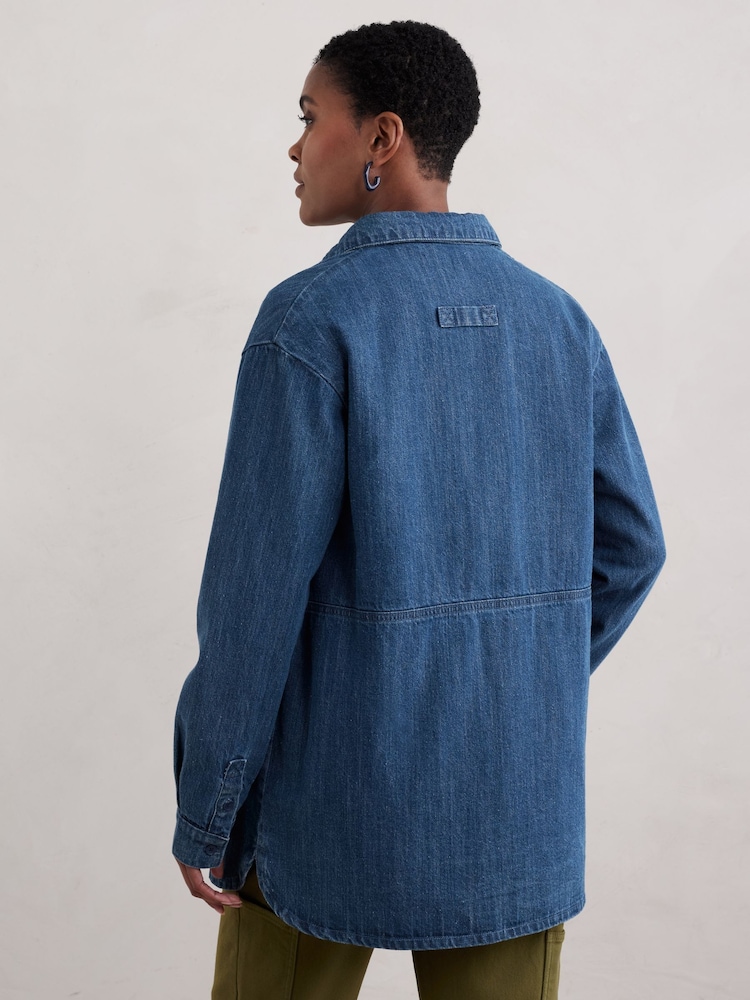 Seasalt Cornwall Blue Starboard Shirt - Image 2 of 5 Seasalt Cornwall Blue Starboard Shirt - Image 2 of 5