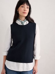 Seasalt Cornwall Blue East View Knitted Vest - Image 1 of 5