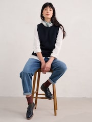 Seasalt Cornwall Blue East View Knitted Vest - Image 3 of 5