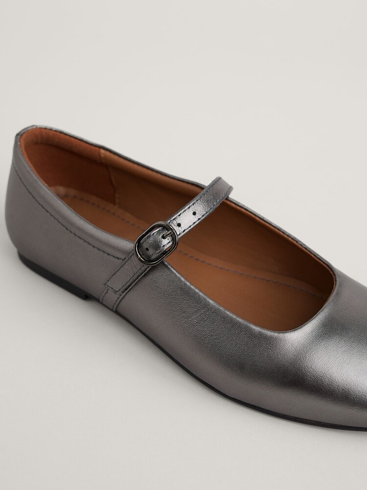 Seasalt Cornwall Grey On The Wing Ballet Leather Shoes - Image 5 of 5 Seasalt Cornwall Grey On The Wing Ballet Leather Shoes - Image 5 of 5