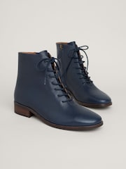 Seasalt Cornwall Blue Oak Grove Leather Boots - Image 2 of 5