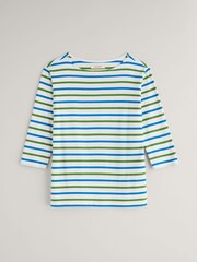 Seasalt Cornwall White/Green Multi Sailor Top - Image 1 of 2