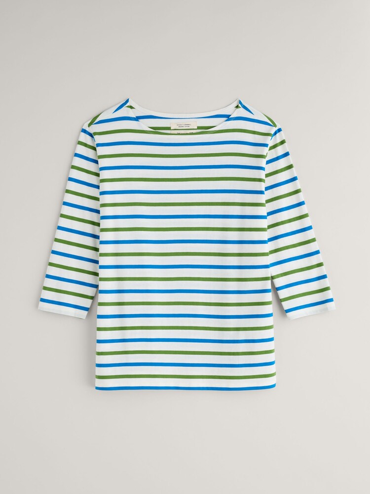 Seasalt Cornwall White/Green Multi Sailor Top - Image 1 of 2 Seasalt Cornwall White/Green Multi Sailor Top - Image 1 of 2