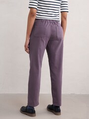 Seasalt Cornwall Purple Tall 100% Cotton Waterdance Trousers - Image 3 of 5