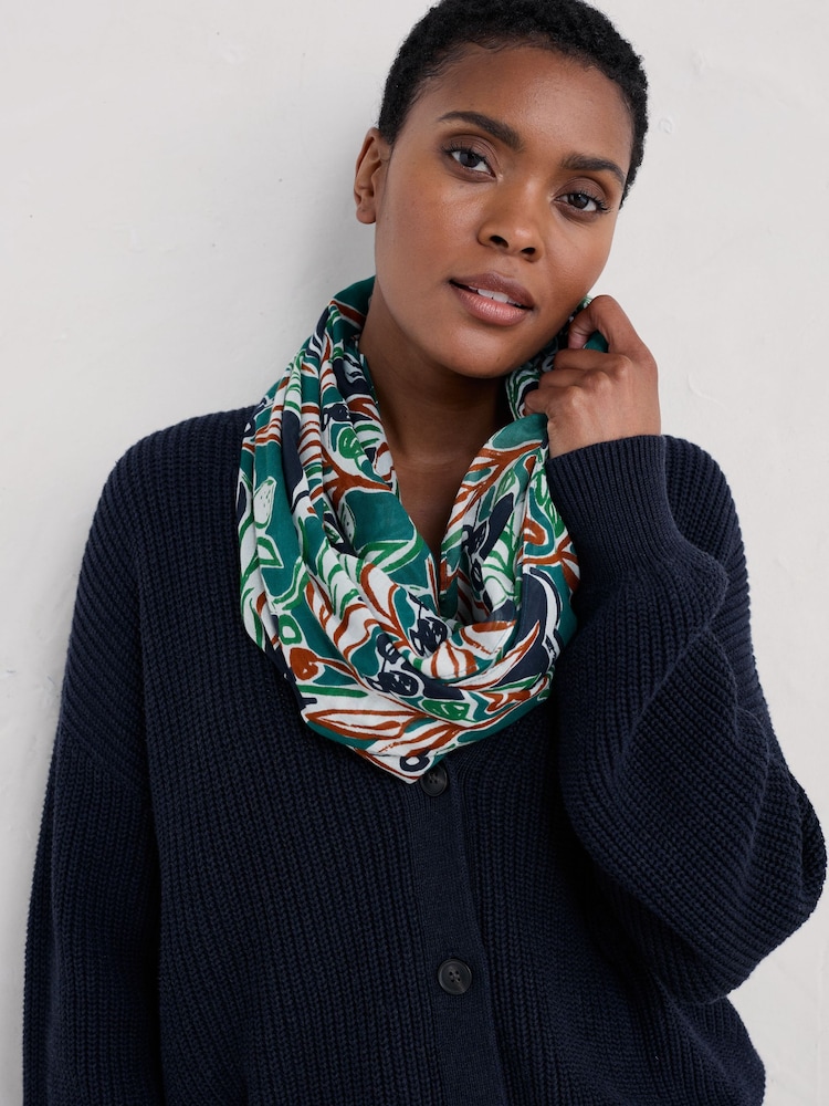 Seasalt Cornwall Blue May Garland Circle Scarf - Image 4 of 4