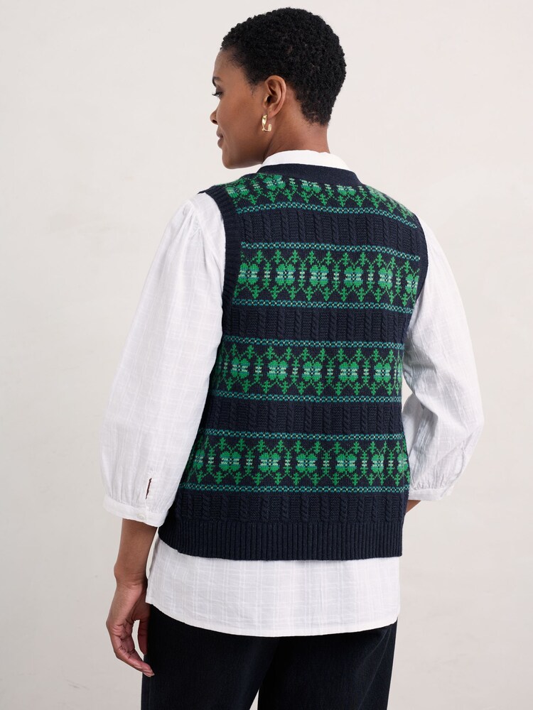 Seasalt Cornwall Blue Partridge Waistcoat Vest - Image 2 of 5
