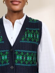 Seasalt Cornwall Blue Partridge Waistcoat Vest - Image 5 of 5