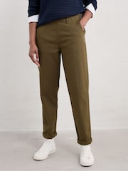 Seasalt Cornwall Green Tall 100% Cotton Waterdance Trousers - Image 2 of 5