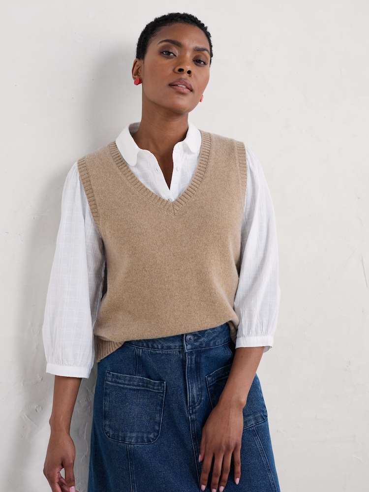 Seasalt Cornwall Natural East View Vest - Image 1 of 5 Seasalt Cornwall Natural East View Vest - Image 1 of 5