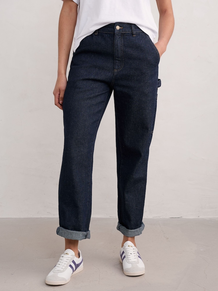 Seasalt Cornwall Blue Tall Cliff Picnic Trousers - Image 2 of 5