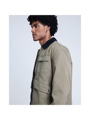 River Island Стандартный крой выстиранной рабочей куртки из 100% хлопка - Image 3 of 3