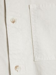 River Island Stone Regular Fit Long Sleeve Contrast 100% Cotton Cord Collar Shirt - Image 4 of 4