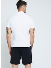 River Island White Herringbone Muscle Fit Polo Shirt - Image 2 of 4