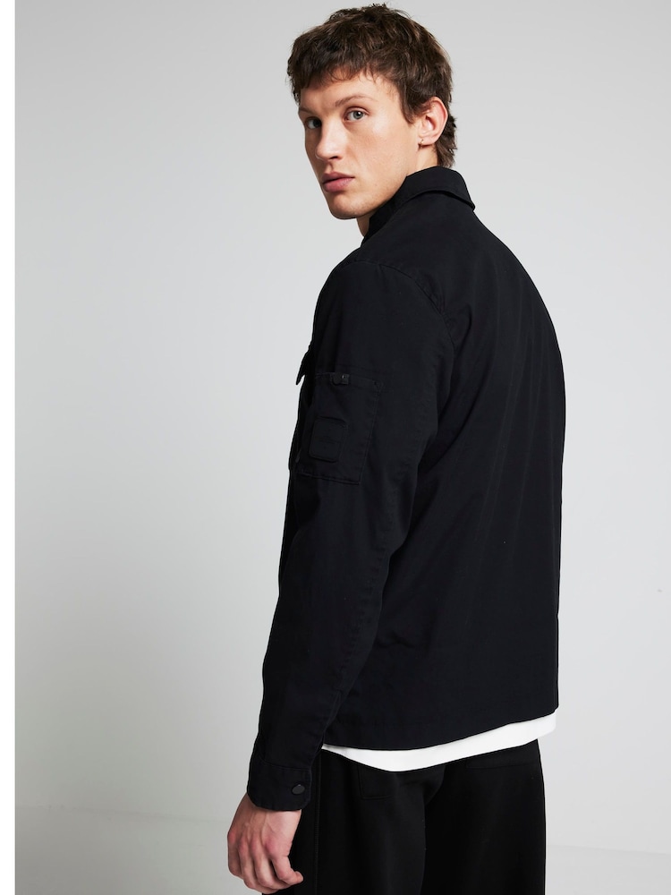 River Island Black Regular Fit Utility Zip Up Shacket - Image 2 of 4