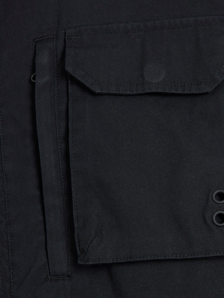 River Island Black Regular Fit Utility Zip Up Shacket - Image 4 of 4