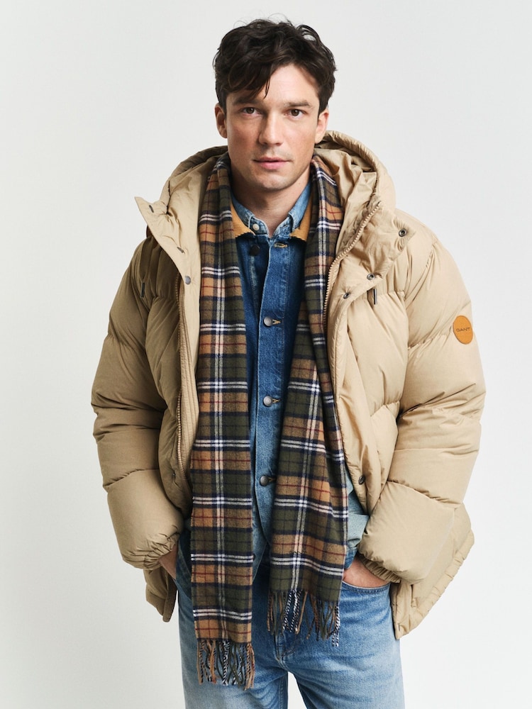 GANT Green Multi Check Scarf - Image 1 of 4 GANT Green Multi Check Scarf - Image 1 of 4