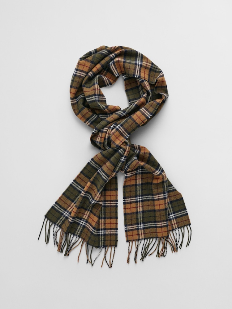 GANT Green Multi Check Scarf - Image 2 of 4 GANT Green Multi Check Scarf - Image 2 of 4