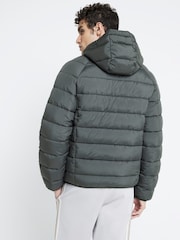 River Island Green Quilted Hooded Puffer Jacket - Image 2 of 4