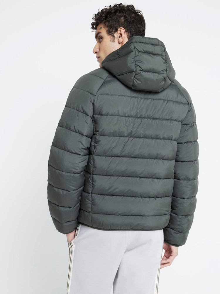 River Island Green Quilted Hooded Puffer Jacket - Image 2 of 4