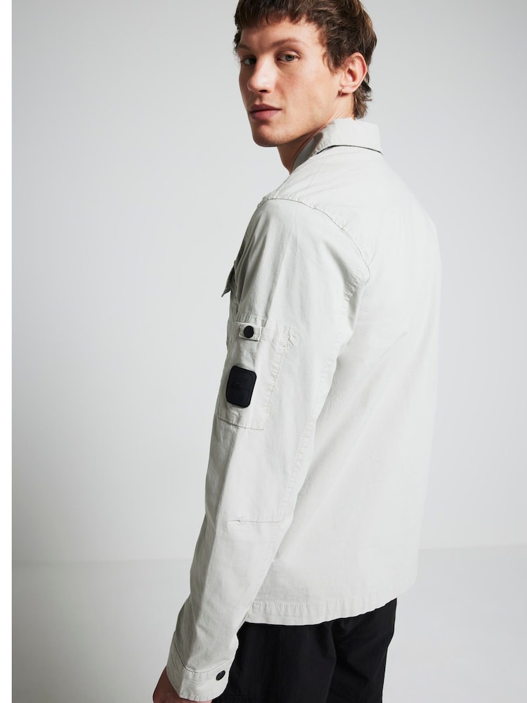 River Island Grey Regular Fit Utility Zip Up Shacket - Image 2 of 4