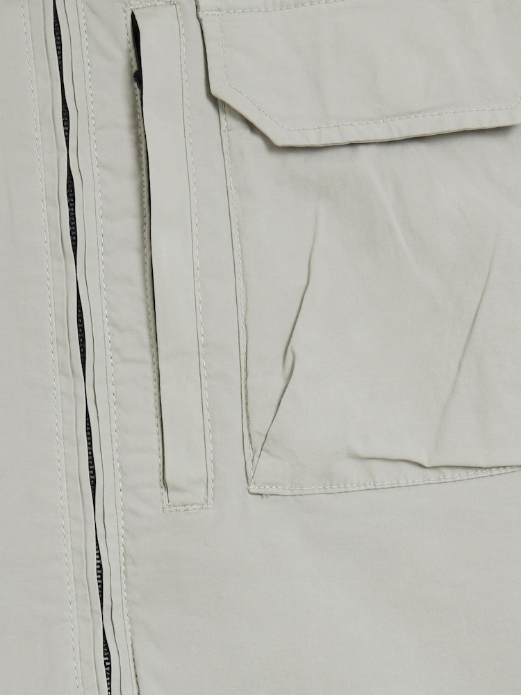 River Island Grey Regular Fit Utility Zip Up Shacket - Image 4 of 4
