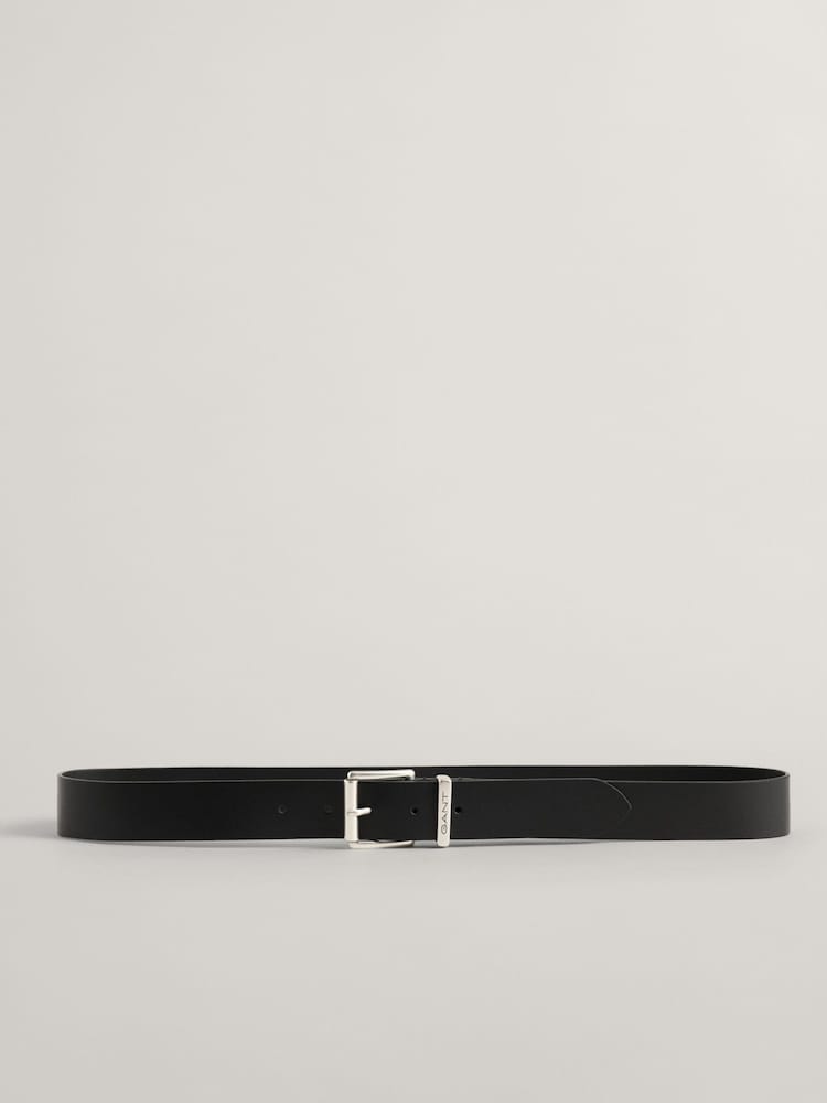 GANT Black Logo Leather Belt - Image 1 of 3