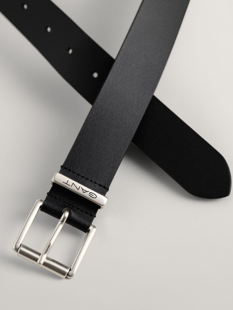 GANT Black Logo Leather Belt - Image 2 of 3