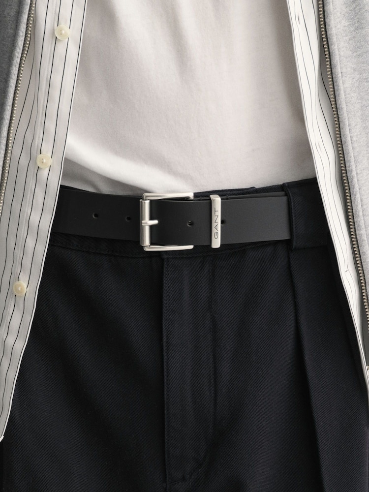 GANT Black Logo Leather Belt - Image 3 of 3