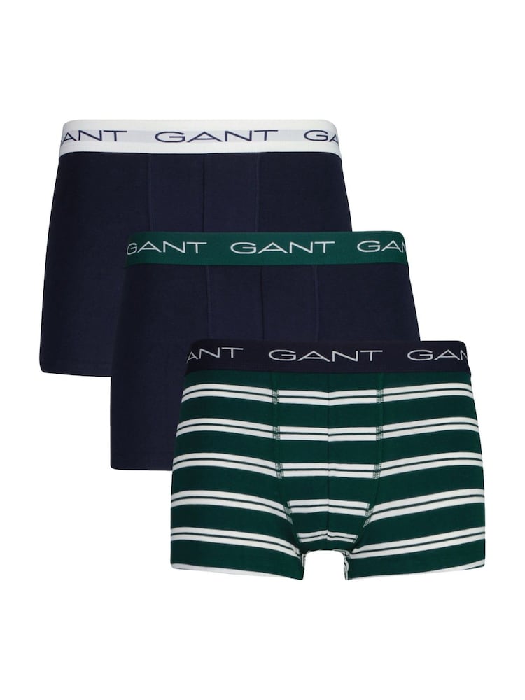 GANT Green Stripe Trunks 3 Pack - Image 1 of 5 GANT Green Stripe Trunks 3 Pack - Image 1 of 5