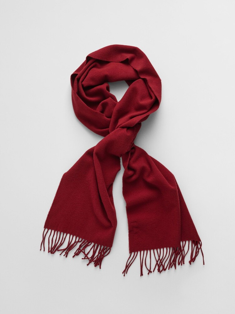 GANT Red Unisex Wool Scarf - Image 2 of 4