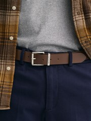 GANT Brown Logo Leather Belt - Image 3 of 3