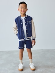 Baker by Ted Baker Navy Varsity Jacket T-Shirt and Shorts Set - Image 1 of 17