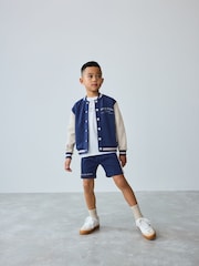 Baker by Ted Baker Navy Varsity Jacket T-Shirt and Shorts Set - Image 2 of 17